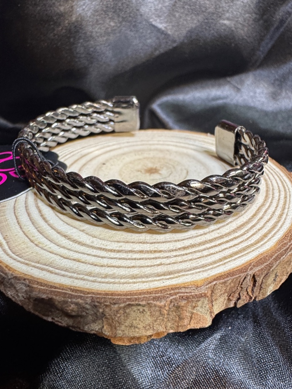 paparazzi Men's Twisted Braided Cuff Bracelet - Silver